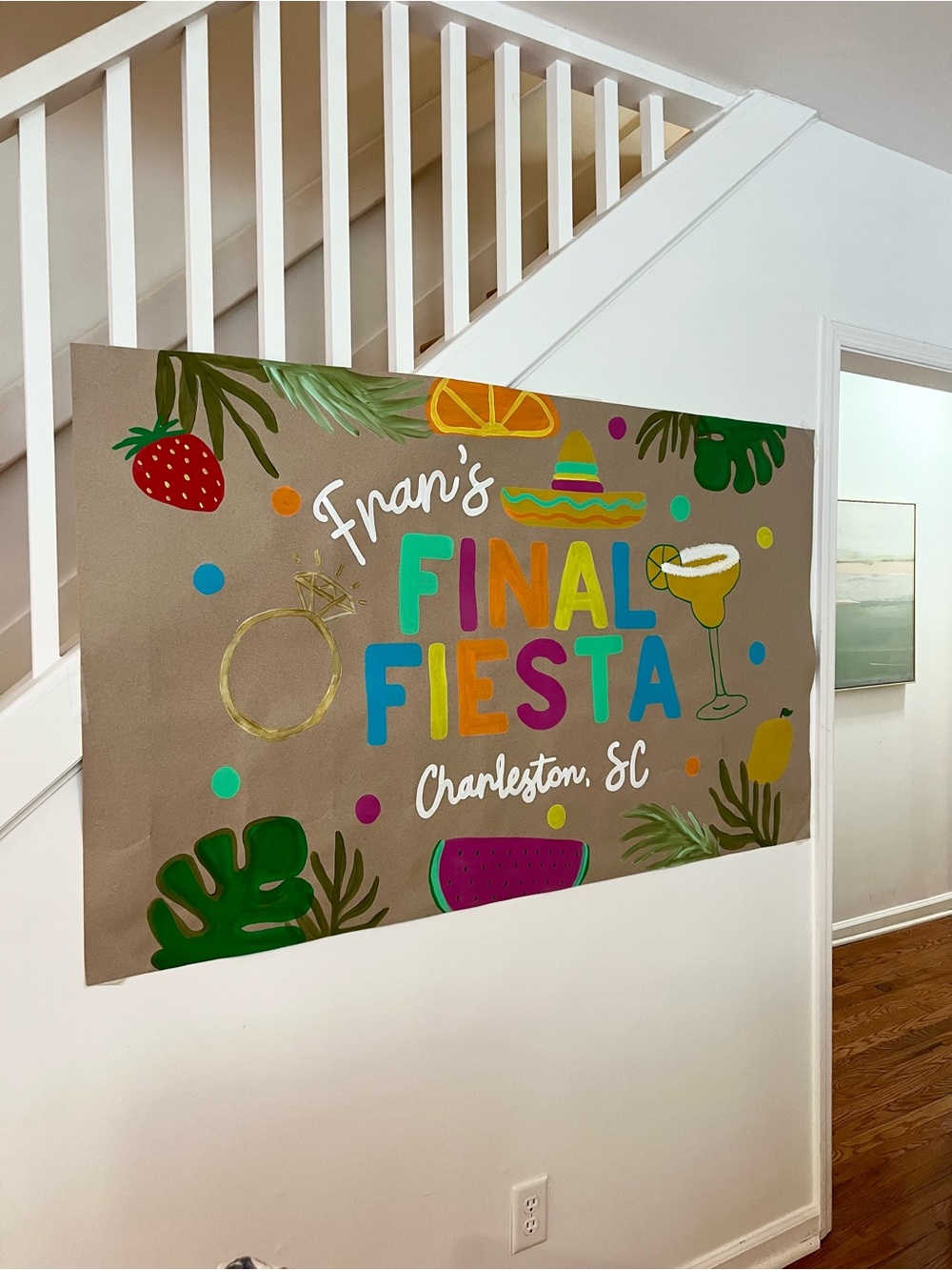 Custom Painted Banner Decoration for parties wedding baby shower events birthday